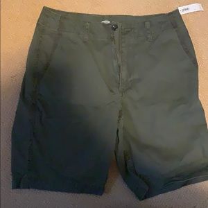 Old Navy dark green dress shorts